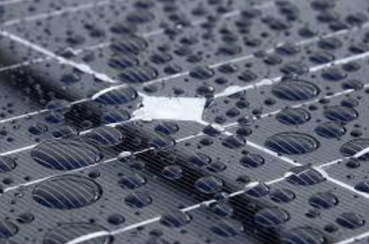 Rain on solar panel